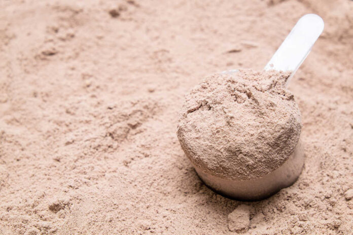 Scoop,Of,Whey,Protien,Powder,Prepare,In,The,Whey,Protien
