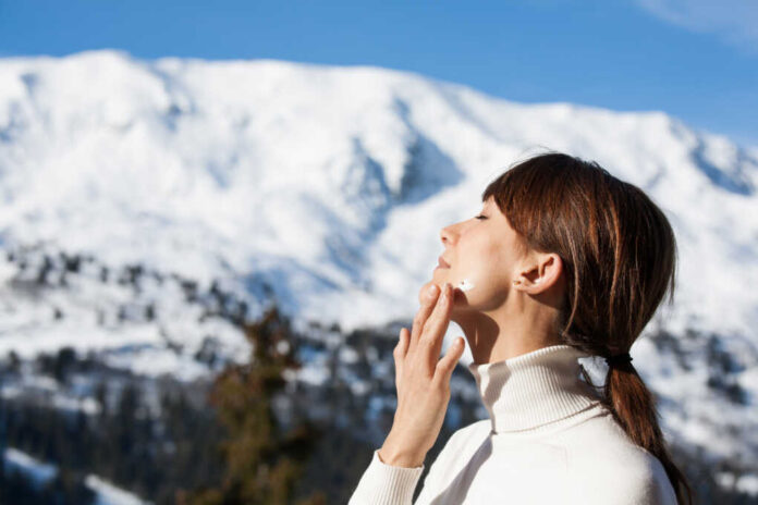 Portrait,Of,A,Beautiful,Woman,In,Snow,With,Application,Of