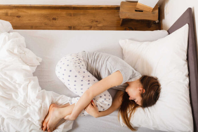 Mornings,People,Concept.,Sleepy,Woman,Sleeping,In,The,Bed.,Attractive