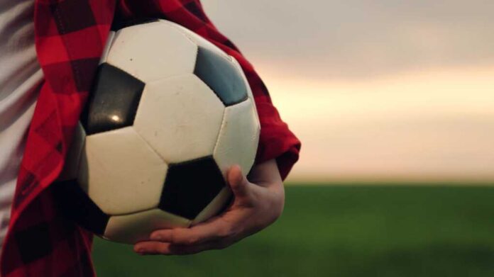 Little,Girl,Schoolgirl,With,Soccer,Ball,,Happy,Face,Child,Kid