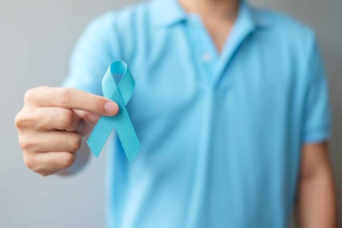 November,Prostate,Cancer,Awareness,Month,,Man,In,Blue,Shirt,With